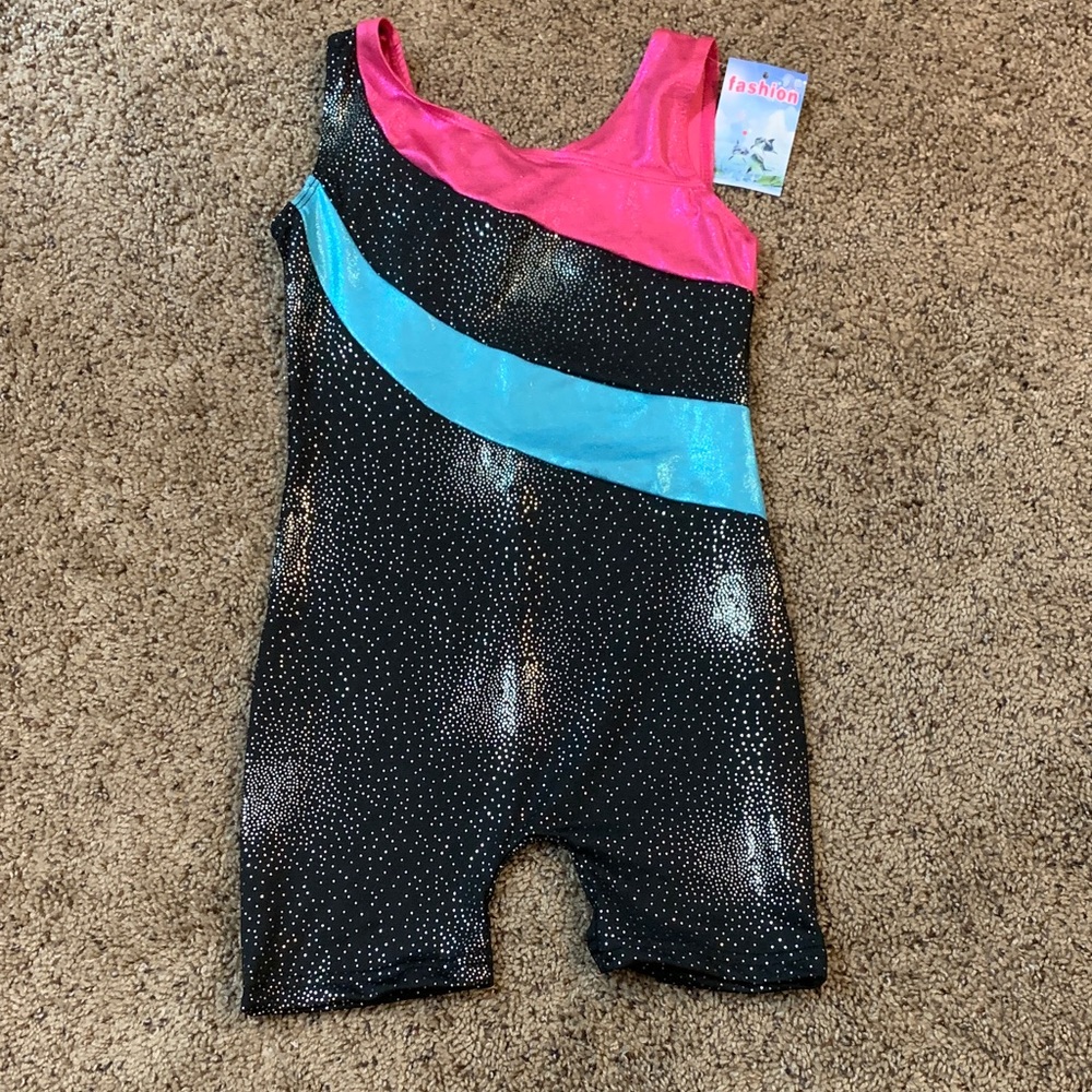 Pink and Blue Gymnastics Leotard